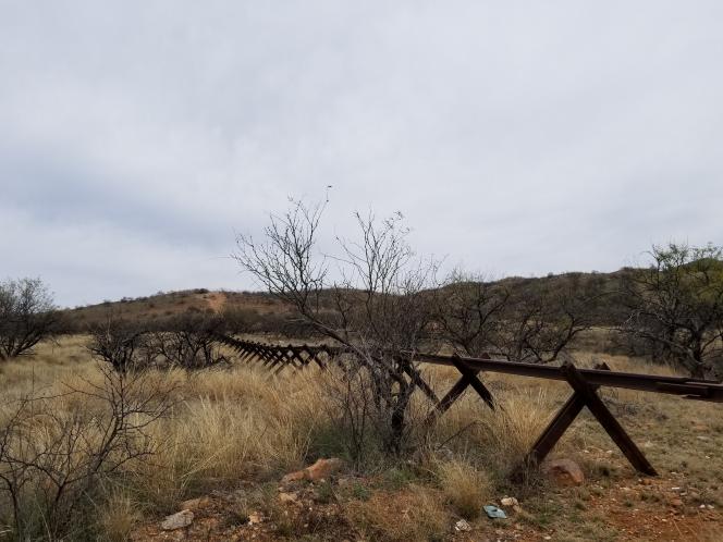 A vehicle barrier on the U.S./Mexico border near Sasabe, Arizona -- approximately 30 miles (driving) from Arivaca. Credit: Rodrigo Pimental
