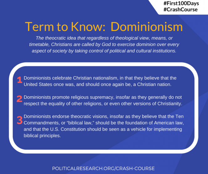 Definition of Dominionism - graphic