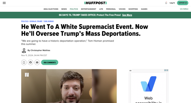 screenshot of Huffpost