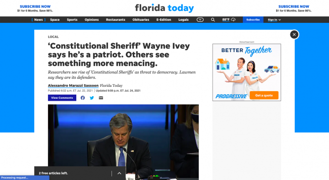 Screenshot of Florida Today