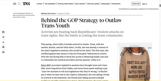 A screenshot of The New Republic