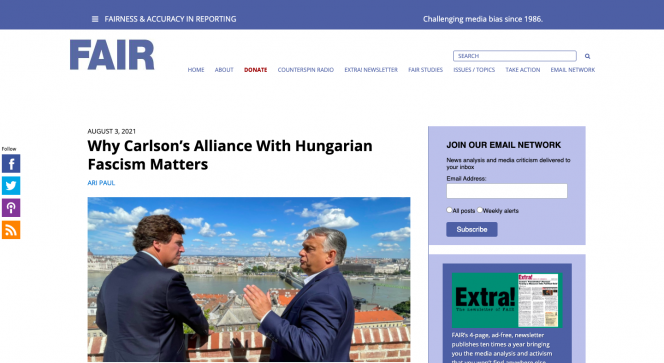 Tucker Carlson with Hungarian Prime minister Viktor Orban