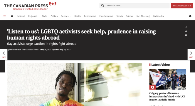 screenshot of The Canadian Press