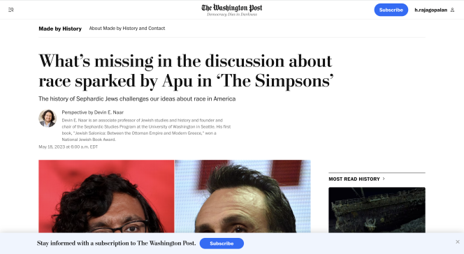 screenshot of The Washington Post