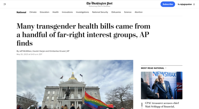 screenshot of The Washington Post