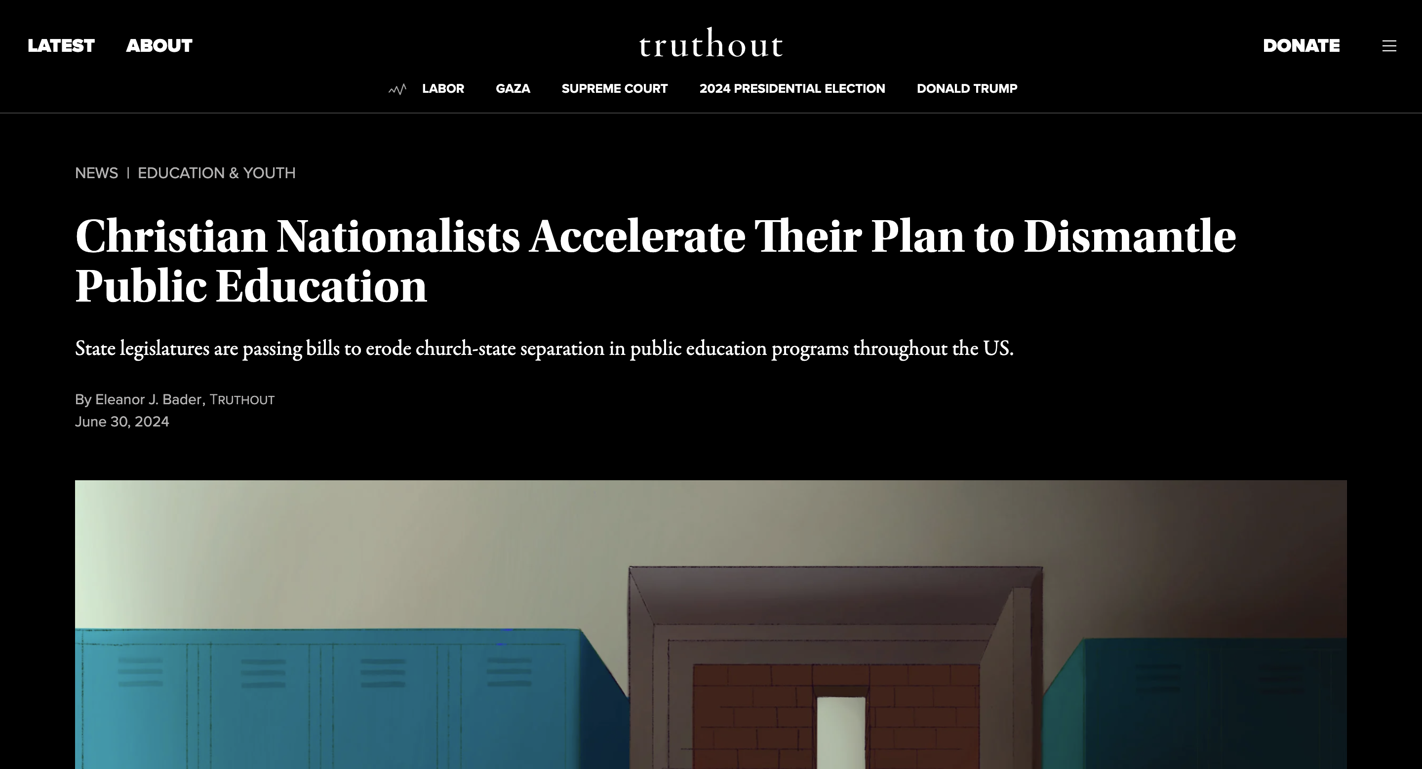 screenshot of Truthout