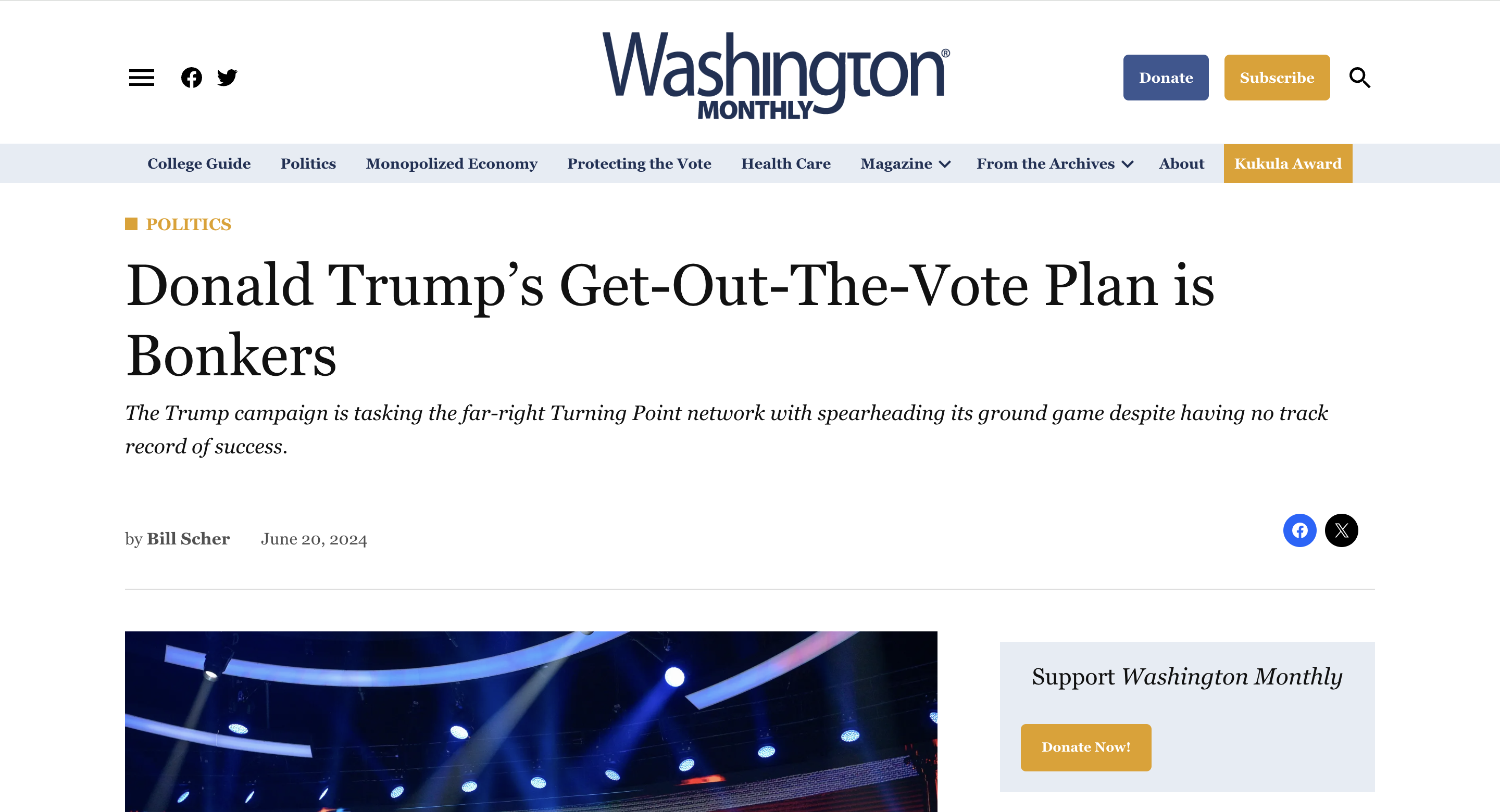screenshot of Washington Monthly