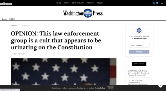 Screenshot of Washington Press