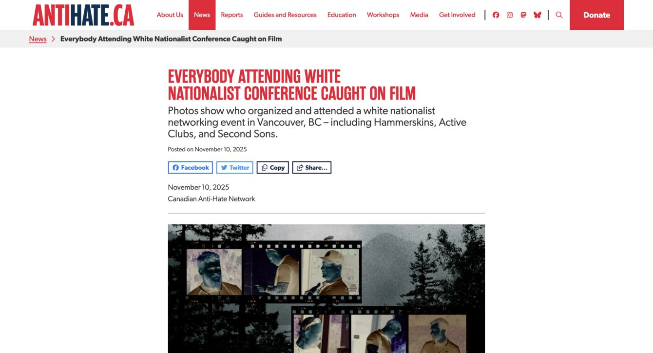 screenshot of Antihate.ca