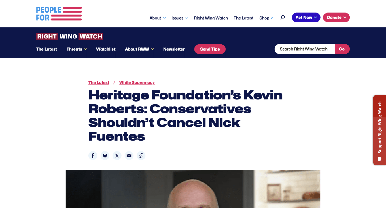 screenshot of People For