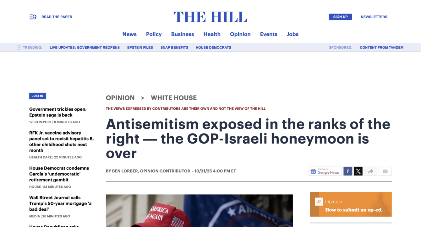 screenshot of The Hill