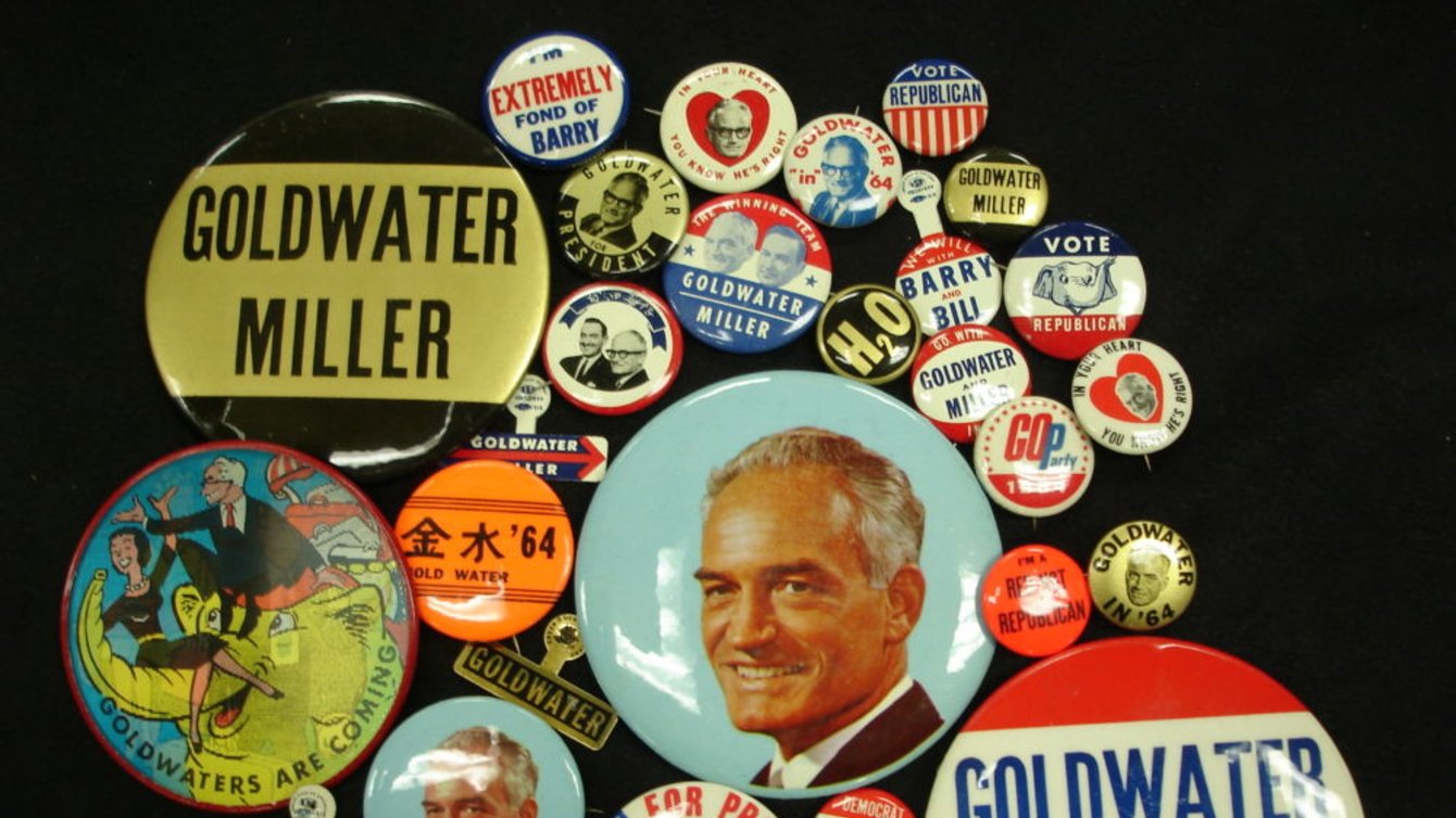 Campaign buttons for the Barry Goldwater (Republican Party) presidential campaign of 1964