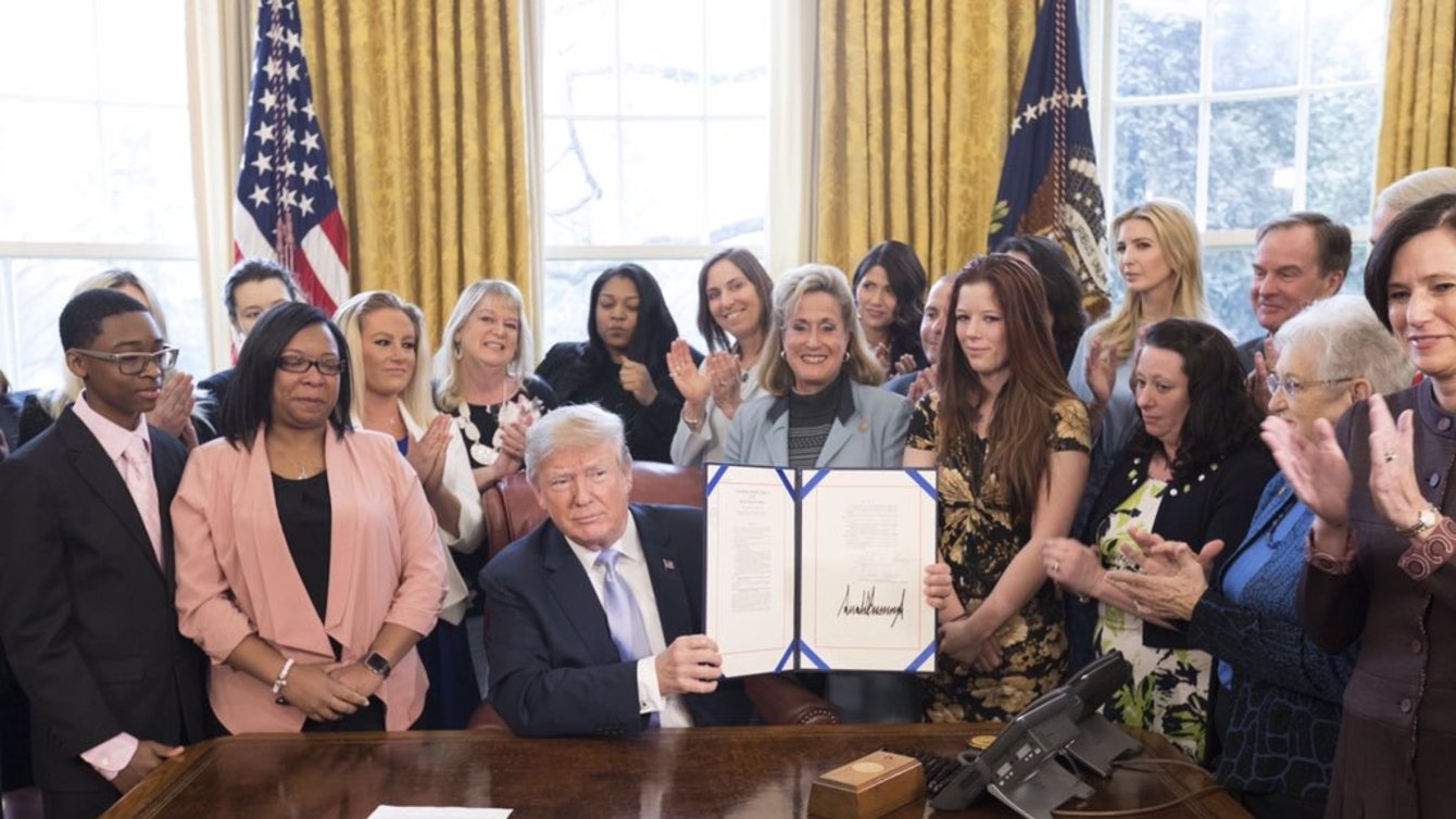 President Donald Trump signs H.R. 1865 (FOSTA) into law, 2018.