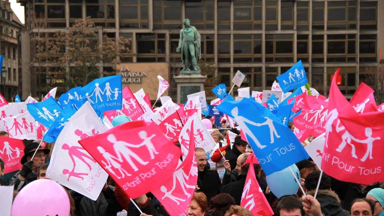 Demonstration against marriage equality in Strasbourg, France, February 2013.