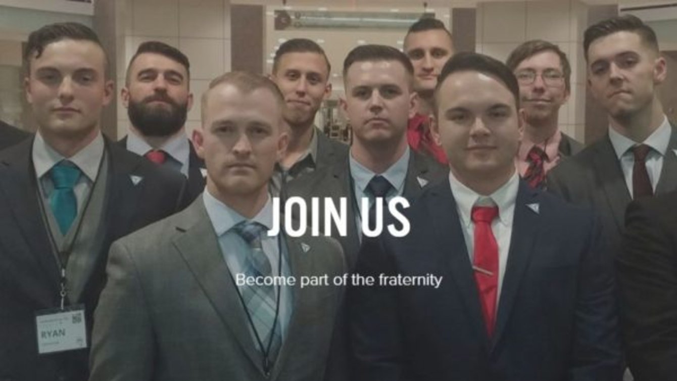 “Become part of the fraternity”: Screenshot from the Identity Evropa website.