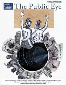 an illustration of two women surrounded by other women with protest signs.