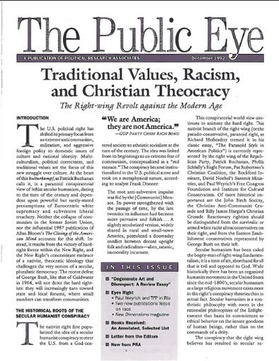 The Public Eye, December 1992 cover