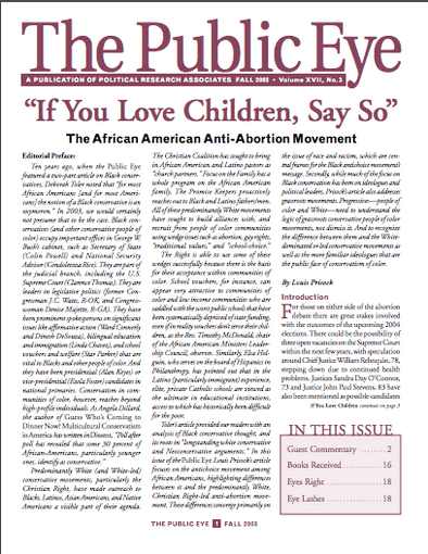 The Public Eye, Fall 2003 cover