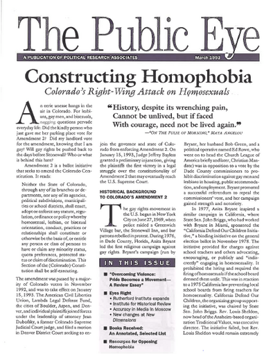 The Public Eye, March 1993 cover