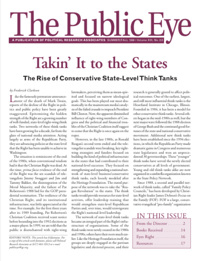 Cover of The Public Eye Summer/Fall 1999 issue