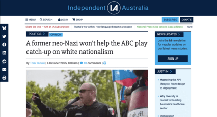 screenshot of Independent Australia