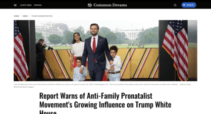 screenshot of Common Dreams