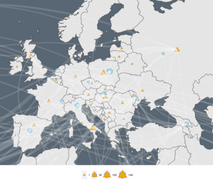 A map focusing on the european influence of the WCF