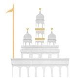 A water color illustration of a Gurudrwara