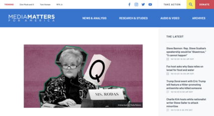 screenshot of Media Matters