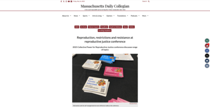 screenshot of Massachusetts Daily Collegian