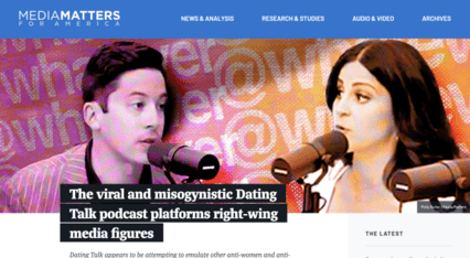 screenshot of Media Matters