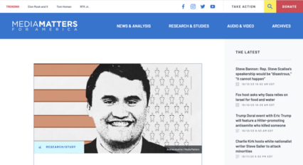 screenshot of Media Matters
