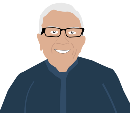 An illustration of Dilip Amin