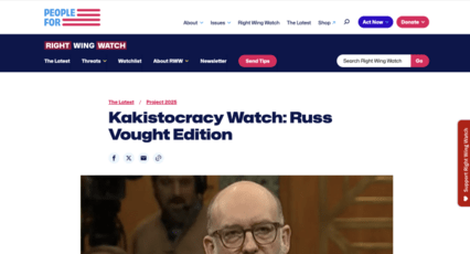 Screenshot of Right Wing Watch