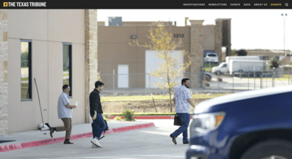 screenshot of Texas Tribune