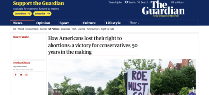 Screenshot of the Guardian