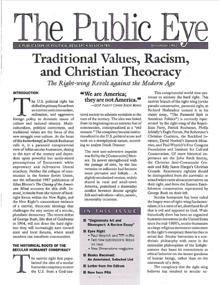 The Public Eye, December 1992 cover