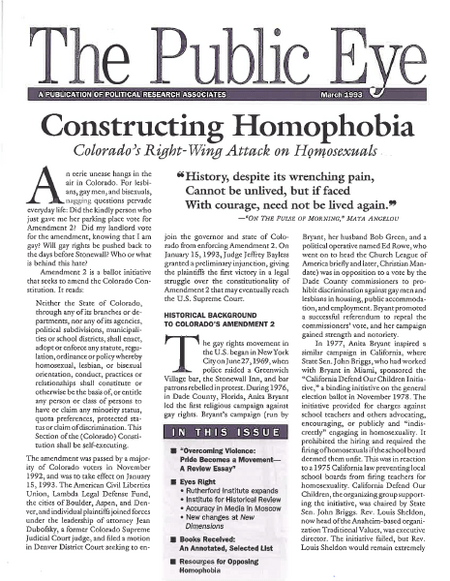 The Public Eye, March 1993 cover