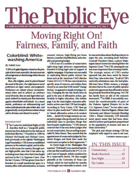 The Public Eye, Summer 2002 cover