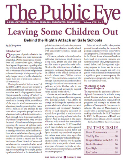 The Public Eye, Summer 2003 cover