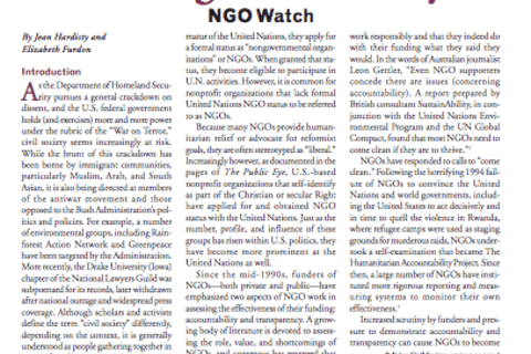 The Public Eye, Spring 2004 cover