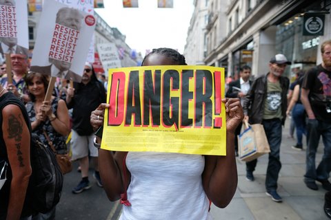 London protest in respond to President Trump’s visit, July 2018