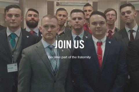 “Become part of the fraternity”: Screenshot from the Identity Evropa website.