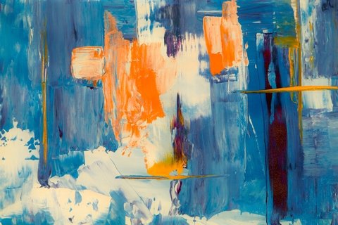 Abstract painting - blue and orange