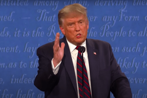 President Trump speaking during the 2020 Presidential Debate