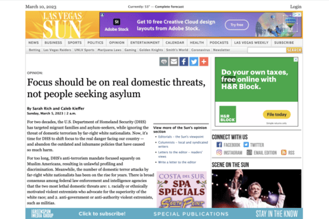 screenshot of Las Vegas Sun