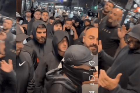 a screenshot of a tiktok of a crowd.