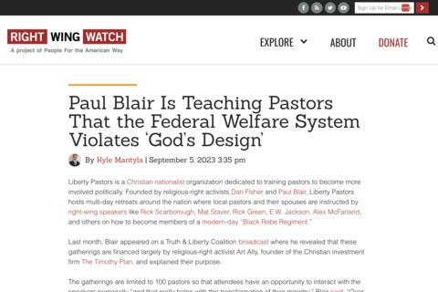 screenshot of Right Wing Watch