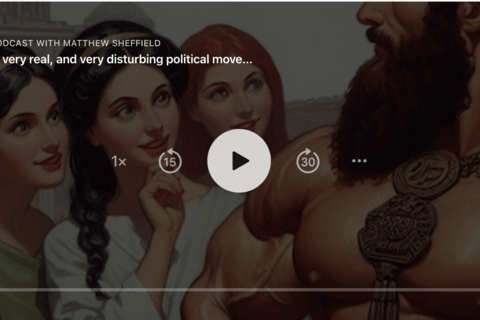 A media player covering an AI generated meme