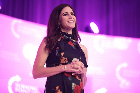 Lila Rose speaking with attendees at the 2021 Young Women's Leadership Summit hosted by Turning Point USA.